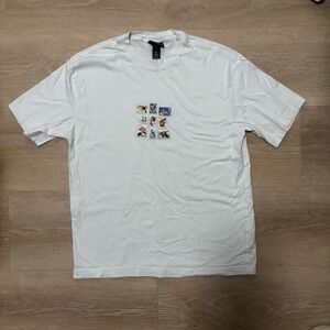 H&M White Graphic Tee with Animal Prints